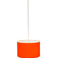 Meyda Lighting Cilindro 22" 3-Light Sparkle Silver Play Pendant Light With Orange Linen Shade