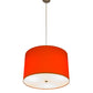 Meyda Lighting Cilindro 22" 3-Light Sparkle Silver Play Pendant Light With Orange Linen Shade