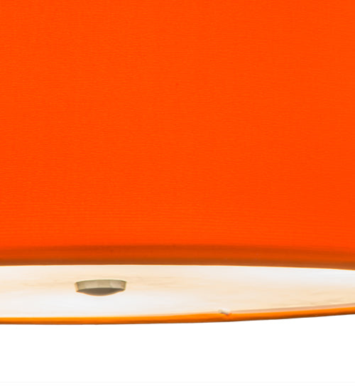Meyda Lighting Cilindro 22" 3-Light Sparkle Silver Play Pendant Light With Orange Linen Shade