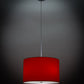 Meyda Lighting Cilindro 22" 3-Light Sparkle Silver Play Pendant Light With Red Linen Shade