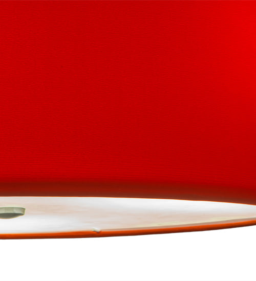 Meyda Lighting Cilindro 22" 3-Light Sparkle Silver Play Pendant Light With Red Linen Shade
