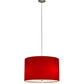 Meyda Lighting Cilindro 22" 3-Light Sparkle Silver Play Pendant Light With Red Linen Shade