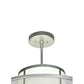 Meyda Lighting Cilindro 22" 4-Light Nickel Weave-Tex Pendant Light With White Statuario Idalight Shade