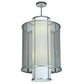 Meyda Lighting Cilindro 22" 4-Light Nickel Weave-Tex Pendant Light With White Statuario Idalight Shade