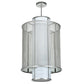 Meyda Lighting Cilindro 22" 4-Light Nickel Weave-Tex Pendant Light With White Statuario Idalight Shade