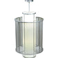 Meyda Lighting Cilindro 22" 4-Light Nickel Weave-Tex Pendant Light With White Statuario Idalight Shade