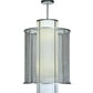 Meyda Lighting Cilindro 22" 4-Light Nickel Weave-Tex Pendant Light With White Statuario Idalight Shade