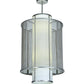 Meyda Lighting Cilindro 22" 4-Light Nickel Weave-Tex Pendant Light With White Statuario Idalight Shade