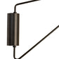 Meyda Lighting Cilindro 22-79" Oil Rubbed Bronze Swing Arm Wall Sconce With White Textrene Shade