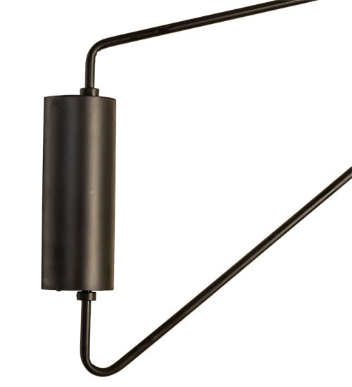 Meyda Lighting Cilindro 22-79" Oil Rubbed Bronze Swing Arm Wall Sconce With White Textrene Shade