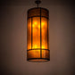 Meyda Lighting Cilindro 22" 8-Light Textured Black Golpe Pendant Light With Amber Mica Shade Glass