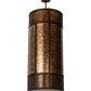 Meyda Lighting Cilindro 22" 8-Light Textured Black Golpe Pendant Light With Amber Mica Shade Glass