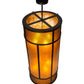 Meyda Lighting Cilindro 22" 8-Light Textured Black Golpe Pendant Light With Amber Mica Shade Glass