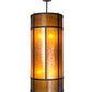 Meyda Lighting Cilindro 22" 8-Light Textured Black Golpe Pendant Light With Amber Mica Shade Glass