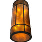 Meyda Lighting Cilindro 22" 8-Light Textured Black Golpe Pendant Light With Amber Mica Shade Glass