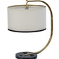 Meyda Lighting Cilindro 22" Faux Black Marble Madrona Table Lamp With White Linen Shade
