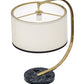 Meyda Lighting Cilindro 22" Faux Black Marble Madrona Table Lamp With White Linen Shade