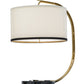 Meyda Lighting Cilindro 22" Faux Black Marble Madrona Table Lamp With White Linen Shade