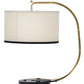Meyda Lighting Cilindro 22" Faux Black Marble Madrona Table Lamp With White Linen Shade