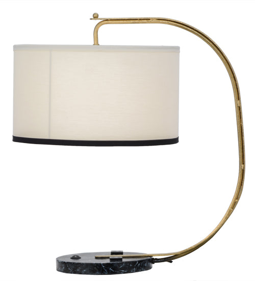 Meyda Lighting Cilindro 22" Faux Black Marble Madrona Table Lamp With White Linen Shade