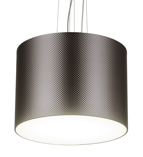 Meyda Lighting Cilindro 22" LED Brushed Stainless Steel Metal-Tex Pendant Light With White Statuario Idalight Shade Glass