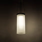 Meyda Lighting Cilindro 22" LED Nickel Lowell Pendant Light With White Frosted Statuario Idalight Shade Glass