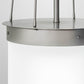 Meyda Lighting Cilindro 22" LED Nickel Lowell Pendant Light With White Frosted Statuario Idalight Shade Glass