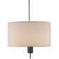 Meyda Lighting Cilindro 22" Solar Black & Brass Swing Arm Wall Sconce With White Linen Textrene Shade