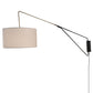 Meyda Lighting Cilindro 22" Solar Black & Brass Swing Arm Wall Sconce With White Linen Textrene Shade