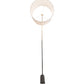 Meyda Lighting Cilindro 22" Solar Black & Brass Swing Arm Wall Sconce With White Linen Textrene Shade
