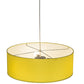 Meyda Lighting Cilindro 23" 3-Light Sparkle Silver Pendant Light With Yellow & White Textrene Shade