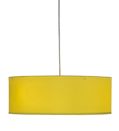 Meyda Lighting Cilindro 23" 3-Light Sparkle Silver Pendant Light With Yellow & White Textrene Shade