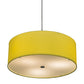 Meyda Lighting Cilindro 23" 3-Light Sparkle Silver Pendant Light With Yellow & White Textrene Shade