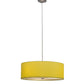Meyda Lighting Cilindro 23" 3-Light Sparkle Silver Pendant Light With Yellow & White Textrene Shade