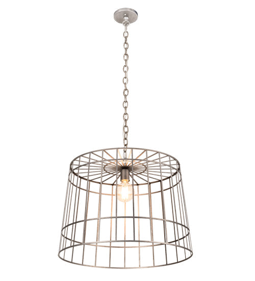 Meyda Lighting Cilindro 23" Matte Clear Steel Golpe Pendant Light