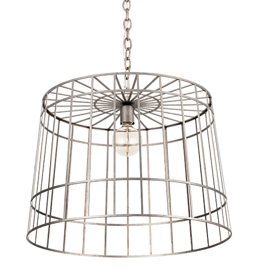 Meyda Lighting Cilindro 23" Matte Clear Steel Golpe Pendant Light