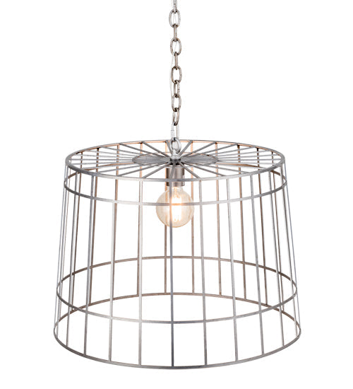 Meyda Lighting Cilindro 23" Matte Clear Steel Golpe Pendant Light