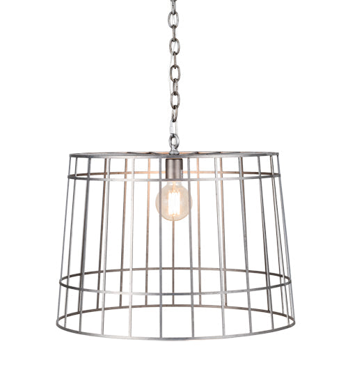 Meyda Lighting Cilindro 23" Matte Clear Steel Golpe Pendant Light