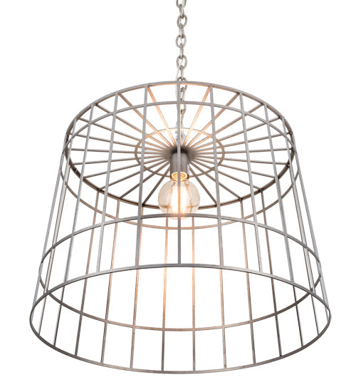 Meyda Lighting Cilindro 23" Matte Clear Steel Golpe Pendant Light