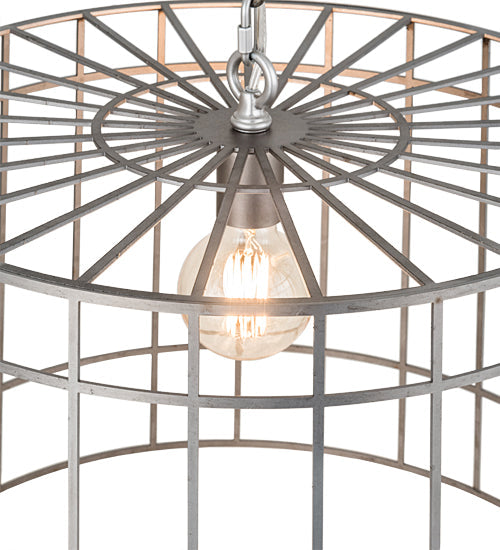 Meyda Lighting Cilindro 23" Matte Clear Steel Golpe Pendant Light