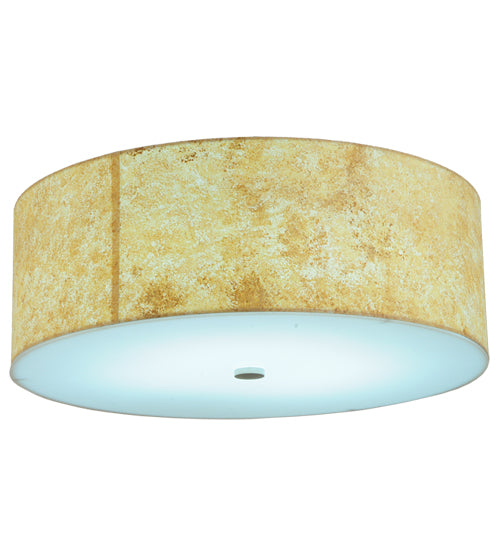Meyda Lighting Cilindro 23" Polished Chrome Palomino Flush Mount Light With Beige Parchment Shade