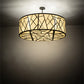 Meyda Lighting Cilindro 238911 48" 8-Light Wrought Iron Rich Pendant Light With Ivory Provostone Idalight Shade