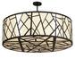 Meyda Lighting Cilindro 238911 48" 8-Light Wrought Iron Rich Pendant Light With Ivory Provostone Idalight Shade