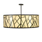 Meyda Lighting Cilindro 238911 48" 8-Light Wrought Iron Rich Pendant Light With Ivory Provostone Idalight Shade