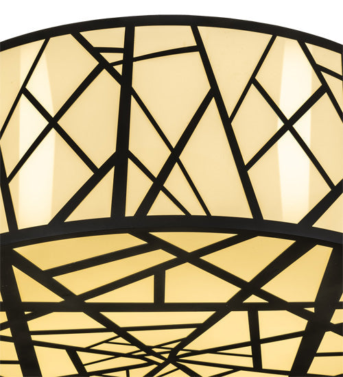 Meyda Lighting Cilindro 238911 48" 8-Light Wrought Iron Rich Pendant Light With Ivory Provostone Idalight Shade