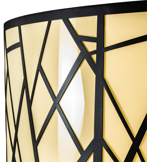 Meyda Lighting Cilindro 238911 48" 8-Light Wrought Iron Rich Pendant Light With Ivory Provostone Idalight Shade