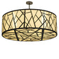 Meyda Lighting Cilindro 238911 48" 8-Light Wrought Iron Rich Pendant Light With Ivory Provostone Idalight Shade