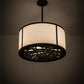 Meyda Lighting Cilindro 24" 2-Light Matte Black Pendant Light With Contrail Mist Idalight & Black Mist Idalight Shade