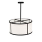 Meyda Lighting Cilindro 24" 2-Light Matte Black Pendant Light With Contrail Mist Idalight & Black Mist Idalight Shade