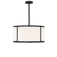 Meyda Lighting Cilindro 24" 2-Light Matte Black Pendant Light With Contrail Mist Idalight & Black Mist Idalight Shade